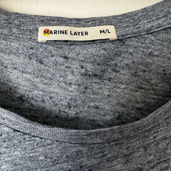 Marine Layer Gray Heathered T-Shirt M/L - Picture 3 of 5